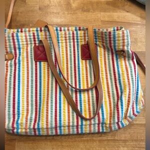 Dooney & Bourke Seersucker Rainbow Striped Satchel
